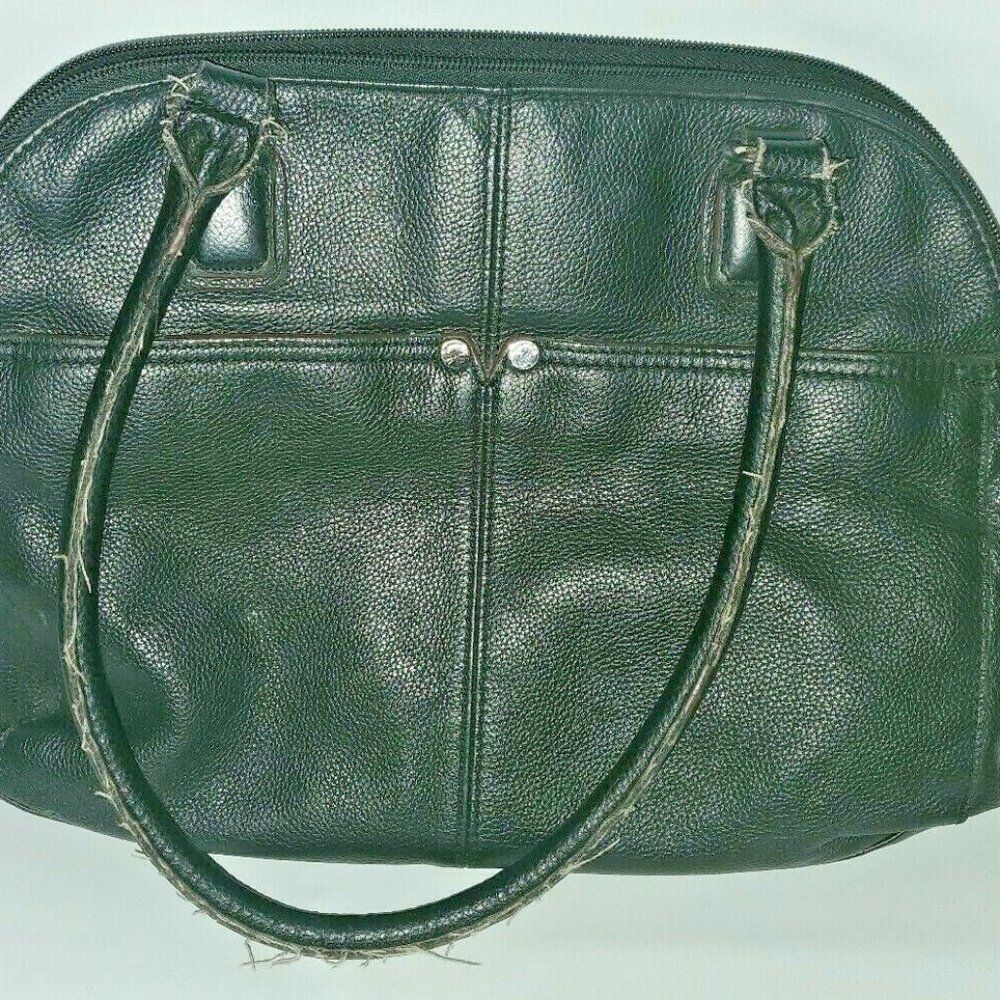 TIGNANELLO - Black Pebbled Leather Shoulder Bag Pu